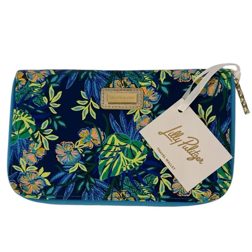 Lilly Pulitzer Navy Floral Travel Wallet